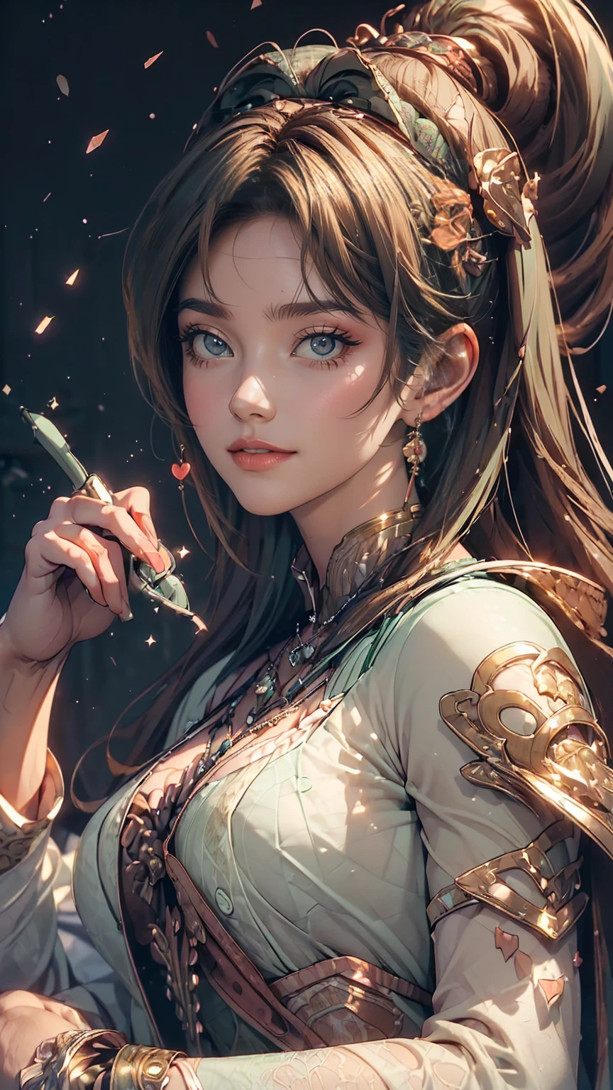 ((((highest quality))))、(((Ultra-precision CG16K wallpaper)))、(((masterpiece)))、(((Very detailed)))、(((Extreme detail)))、((１people々&#39;woman))、成熟したwoman、24歳のwoman、((The Face of Japan))、((Very beautiful face))、((Mai Shiraishi:1.5))、((Straight ponytail hair:1.3、Blunt bangs))、(Shiny brown hair)、Beautiful and delicate eyes、((Big eyes with double eyelids))、Iris、Raise your eyebrows、High nose、Small nostrils、Small Mouth、Seductive lips、Beautiful breasts、((C cup size breasts))、Cleavage、Plump body、(Chubby body type)、Perfect balance、Perfect Anatomy、Perfect composition、Beautiful subtle shadows、美しいNatural light、Beautiful details sparkle、Written boundary depth、(((High chroma)))、(((Genuine:1.9)))、((Vivid:1.5))、((horn:1.6))、((Beautiful Skin))、((Skin Texture))、((Genuineな皮膚感))、(((Cowboy Shot:1.6)))、((正面下からの低horn度ビュー:1.6))、((A shy smile:1.5))、(The eyes that see me:1.5)、Bright sunlight、Natural light、(((floor:1.5)))、(Standing pose:1.5)、(((Sexy Lingerie_Mint green outfit:1.6)))、((Earrings、Wearing a necklace:1.3))、((clarity、Detailed face:1.6))、