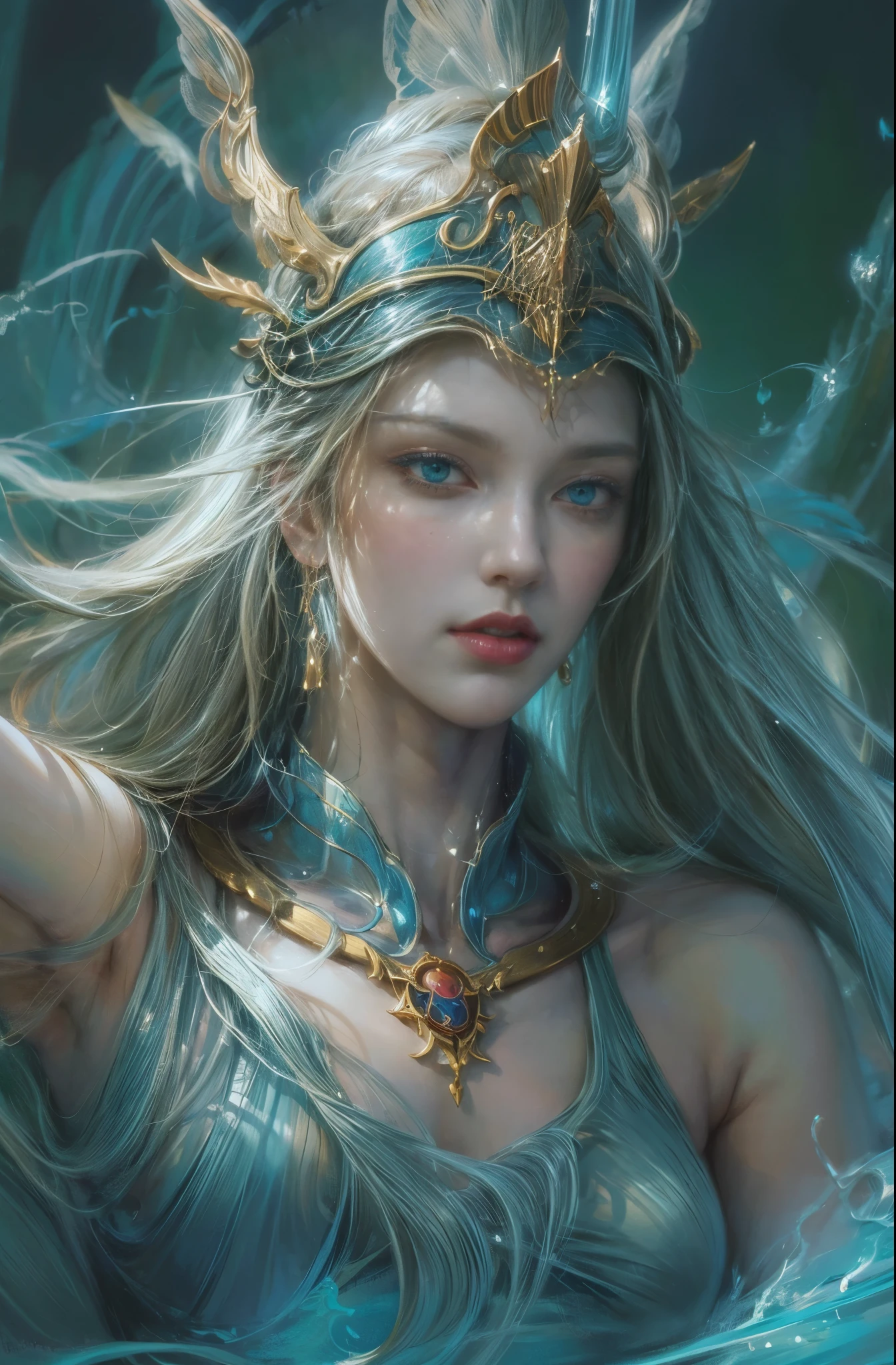 Goddess of War and Strategy, City Guardian, Treasures of Olympus,Goddess Athena, female knight, Fighting Beauty, 4KFantasy art, By Jean Jay., Fantasy artスタイル, 2. 5D CGI Anime Fantasy Artwork, epic Fantasy artスタイル hd, Epic fantasy digital art style, 詳細なFantasy art, Detailed digital 2D fantasy art, Luan Jia and Artgerm, 8k Fantasy art, Sharp contours, very fine and beautiful eyes, Beautiful and delicate blue eyes, pretty much beautiful face, Unparalleled beauty, Perfect model body shape, Fighting Pose, Digital art by Yang J, cgsociety contest winner, Fantasy art, Complex, Karol Bak Oud, Karol Burke and Peter Mohrbacher, A close-up fantasy using the magic of water, beautiful Fantasy art portrait, Beautiful digital art, Fantasy Portrait, Fantasy art portrait highest quality, The perfect angle, Perfect composition, Best Shot, Official Art, Cinematic Light, Figurative art, Beautiful and expressive paintings, Beautiful artwork illustration, wonderful, Cool Beauty, clear, Muromachi Fantasy, Mysterious, Mysterious, highest quality, Official Art, Very clear and detailed painting style, Beautiful painting art, Perfect light, Perfect composition, The perfect angle, Perfect subject, Best Shot, Extremely delicate and detailed painting style, women only, Sharp contours, pretty much beautiful face, Sharp eyes with long slits, Delicate and beautiful eyes, Close-up