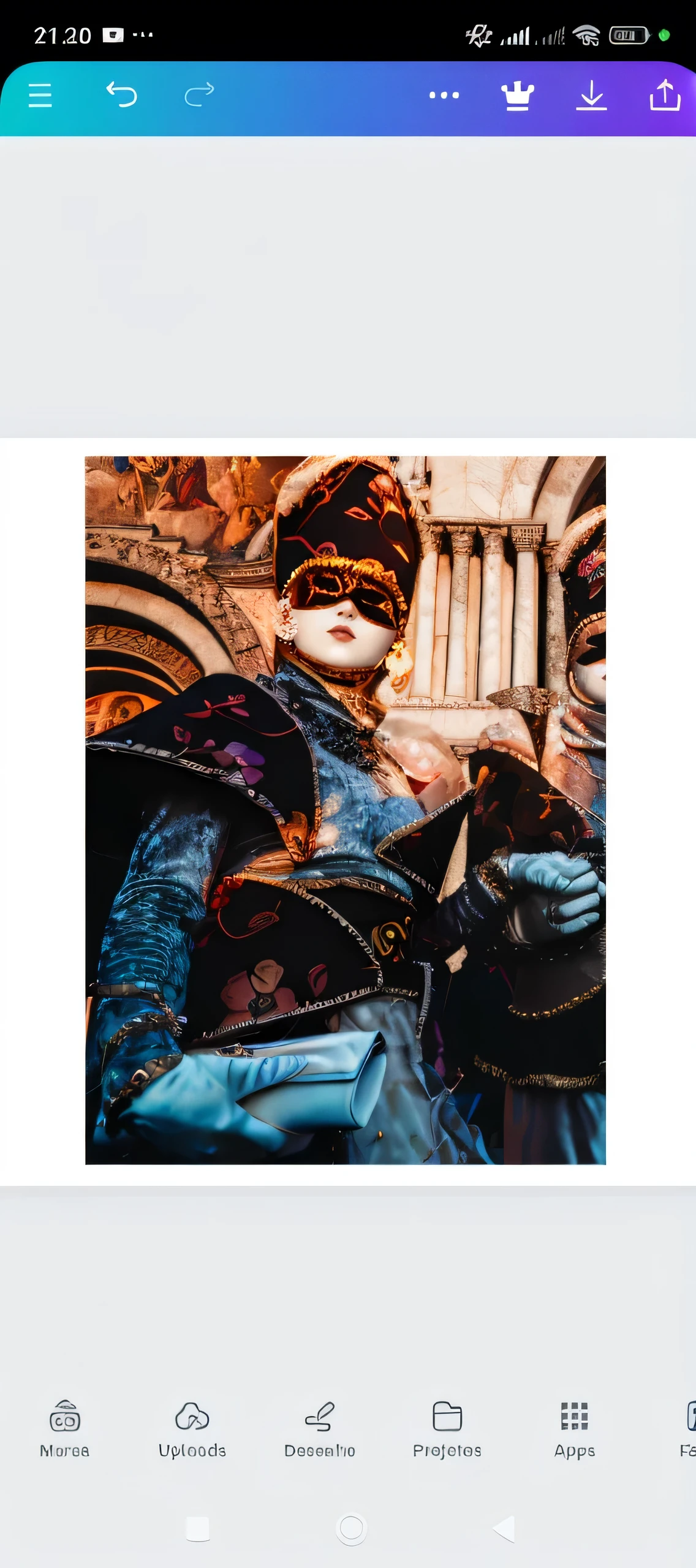 A closeup of a costumed person with a mask, ornate mask and fabrics, venetian mask, traje elaborado, vestindo roupas ornamentadas, bobo da corte na era renascentista, carnaval, vestindo uma roupa ornamentada, homem fantasiado de bobo da corte, mascara de carnaval, Masqua, ricamente vestido, Paolo Veronese Estilo, inspirado em Mirabello Cavalori