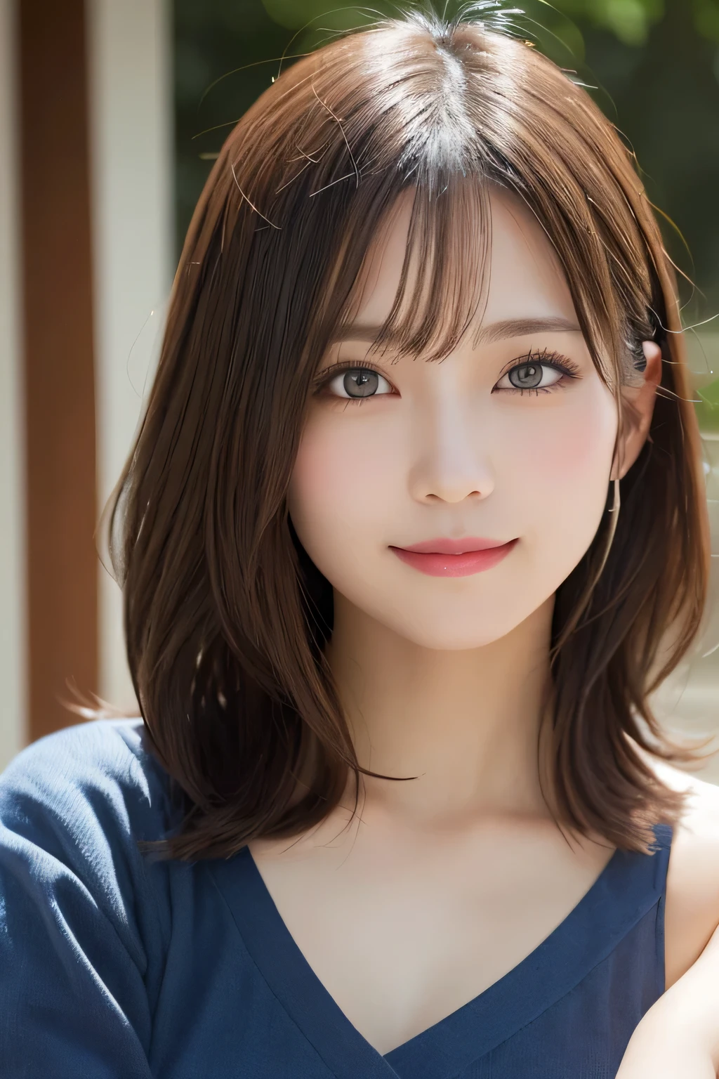 masutepiece, Best Quality, Illustration, Ultra-detailed, finely detail, hight resolution, 8K Wallpaper, Perfect dynamic composition, Beautiful detailed eyes, doress,Medium Hair, small tits, Natural Color Lip, Random and sexy poses,Smile,Okinawa