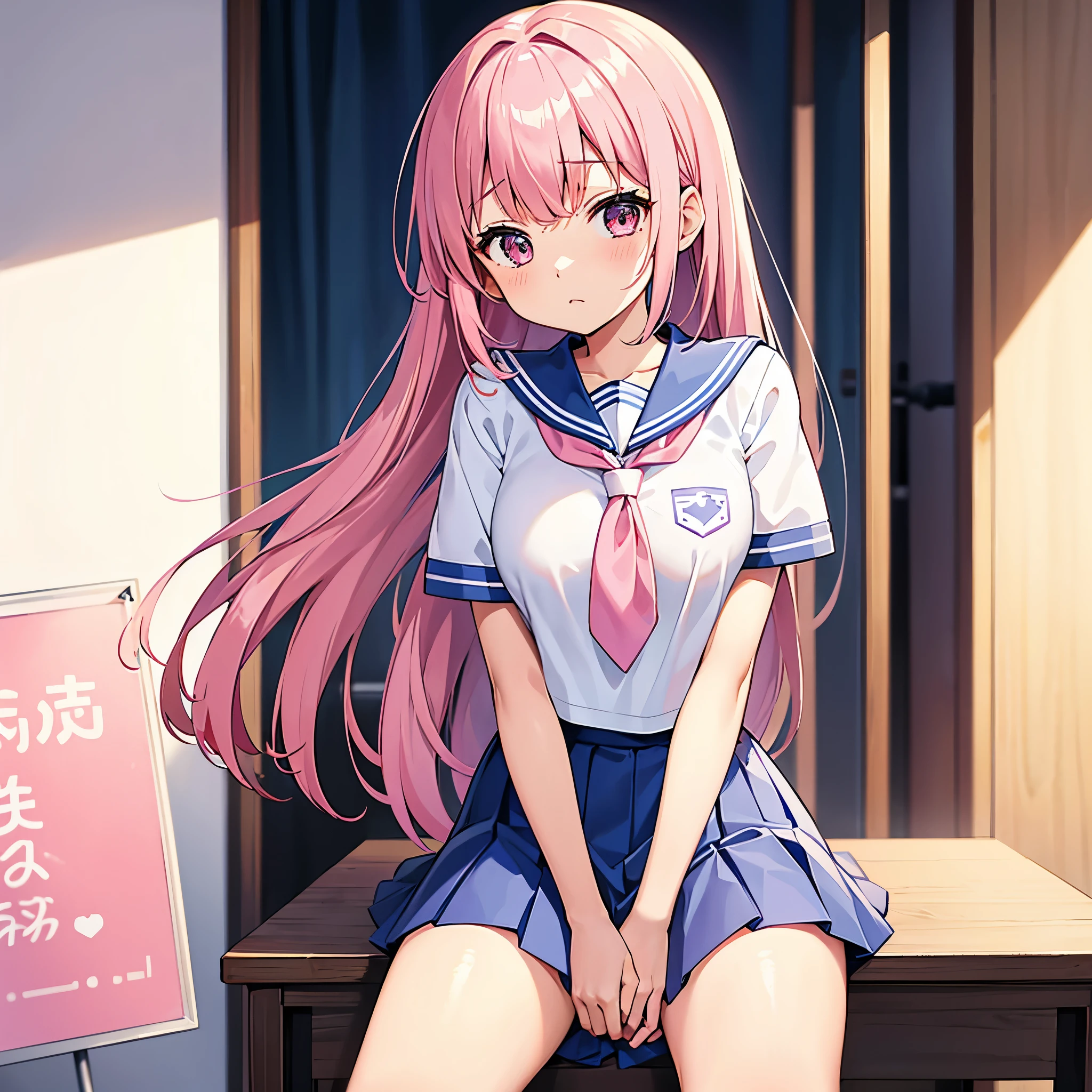 A pink-haired high school girl in a sailor uniform receives a vaccination、A man grabs your arm、Take the syringe and stick it into your upper arm.。.