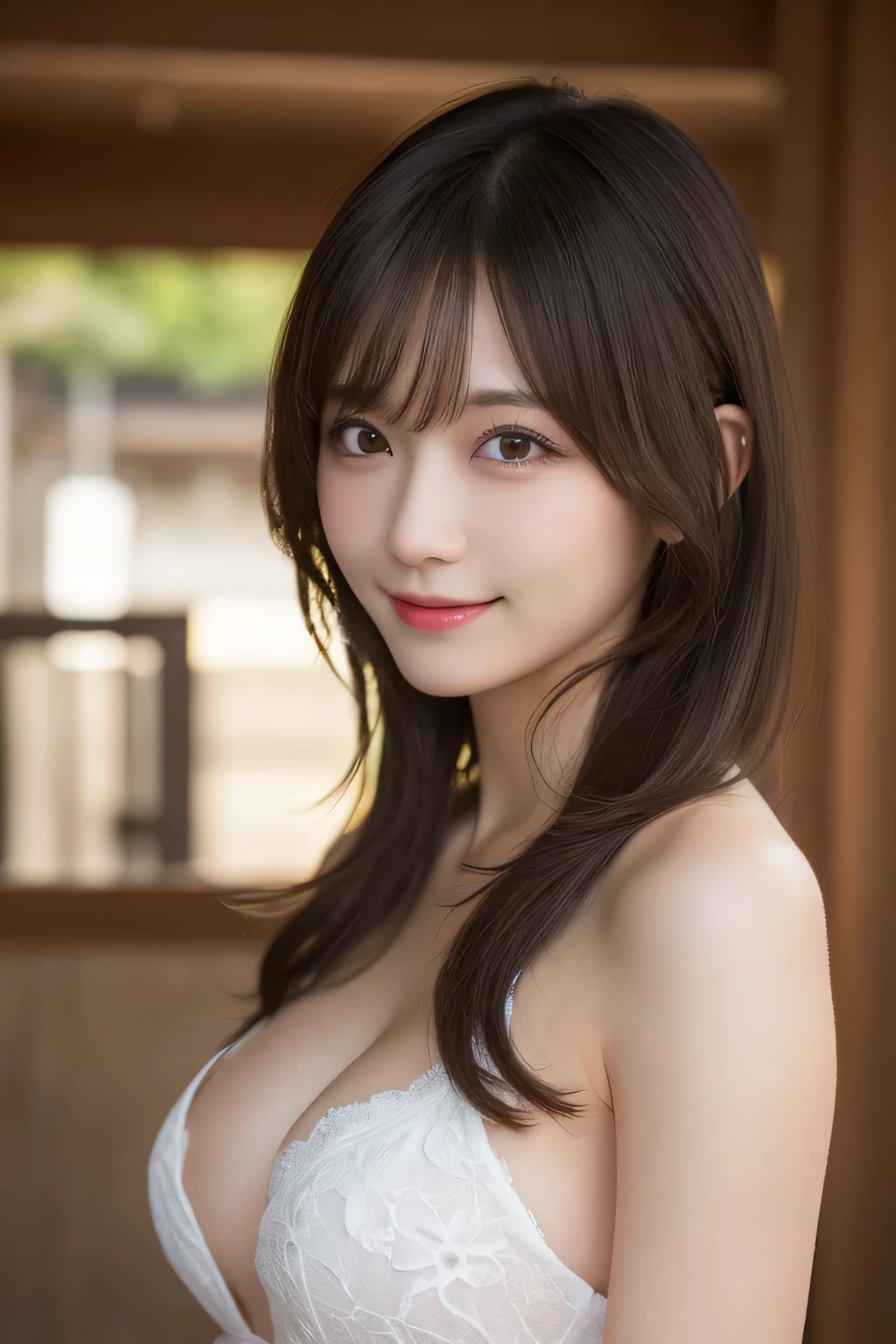 masutepiece, Best Quality, Illustration, Ultra-detailed, finely detail, hight resolution, 8K Wallpaper, Perfect dynamic composition, Beautiful detailed eyes, doress,Medium Hair, small tits, Natural Color Lip, Random and sexy poses,Smile,Okinawa