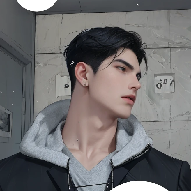 masterpiece, 1boy, young, handsome, black hair, undercut hair, perfect face, detailed eyes and face,black eyes, blazer, clean shaved, muscular, capturing a rural atmosphere, dynamic lighting, unreal engine 5