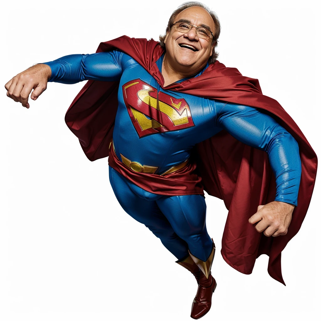 Create a portrait of President of Brazil Luiz Inácio Lula da Silva as a muscular superhero in a red costume, with a PT insignia on the chest, that looks confident and is visible from the knees up. No part of the body is cut or cut. This will be used in a post. The background is neutral. He&#39;s just standing still, with hands on waist, look confidently at the horizon, ultrarealistic image, 4K, impeccable face details.