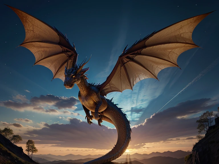 Fairytale beautiful dragon with wings