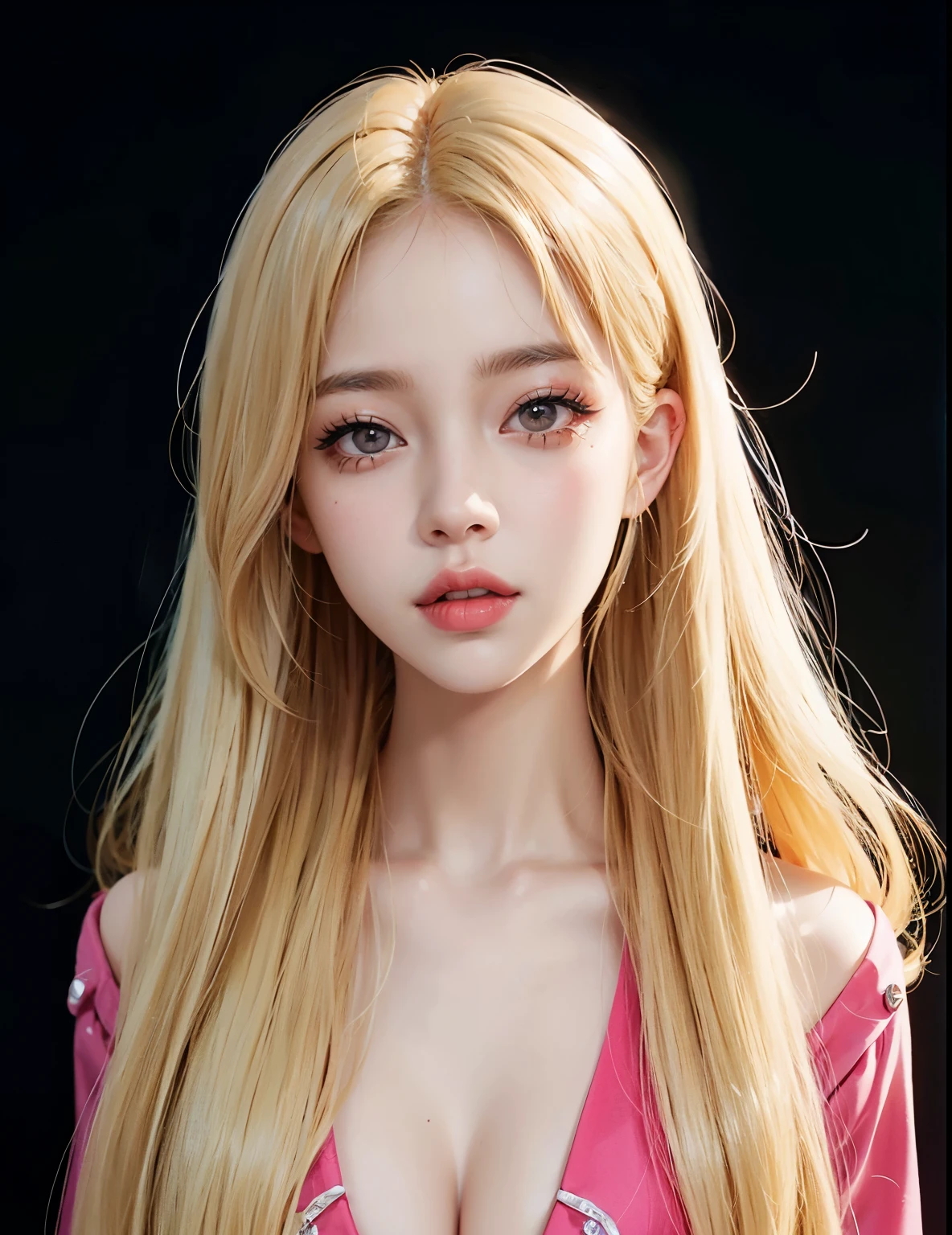 blond woman with long blonde hair holding a lipstick in her mouth, Blackpink&#39;s Roseanne Park, popular makeup in korea, popular korean makeup, Jinyoung Shin, Larissa Manoban of Blackpink, Best Face, Larisa Manoval, pale skin curly hair blonde, Josh de Blackpink, with long blonde hair, with long white hair, Taejin Kim, resin drainage