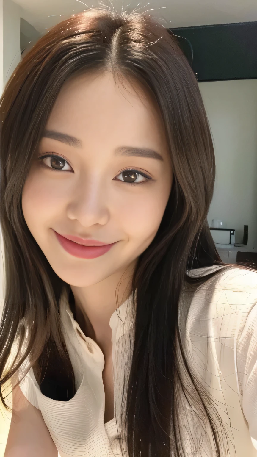 seed:2020674263.((Full body angle:1.1)).((highest quality, 8K, masterpiece:1.3)), ((from below:1.1)).concentrated:1.2, Perfect body beauty:1.4, Hips:1.2, ((Delicate Hair)), (Colorful button-through crop shirt :1.1) , ((highest quality、8K、masterpiece:1.3))、1 Girl、A sloppy smile、Esbian all over、Slim face、Big Boobs、Beautiful woman、(Dark Brown Hair)、Long Hair、1.1、Flickering Valley、Detailed eyes、double eyelid、Blurred Background、超Slim face、Smile、Looking down、stroll、