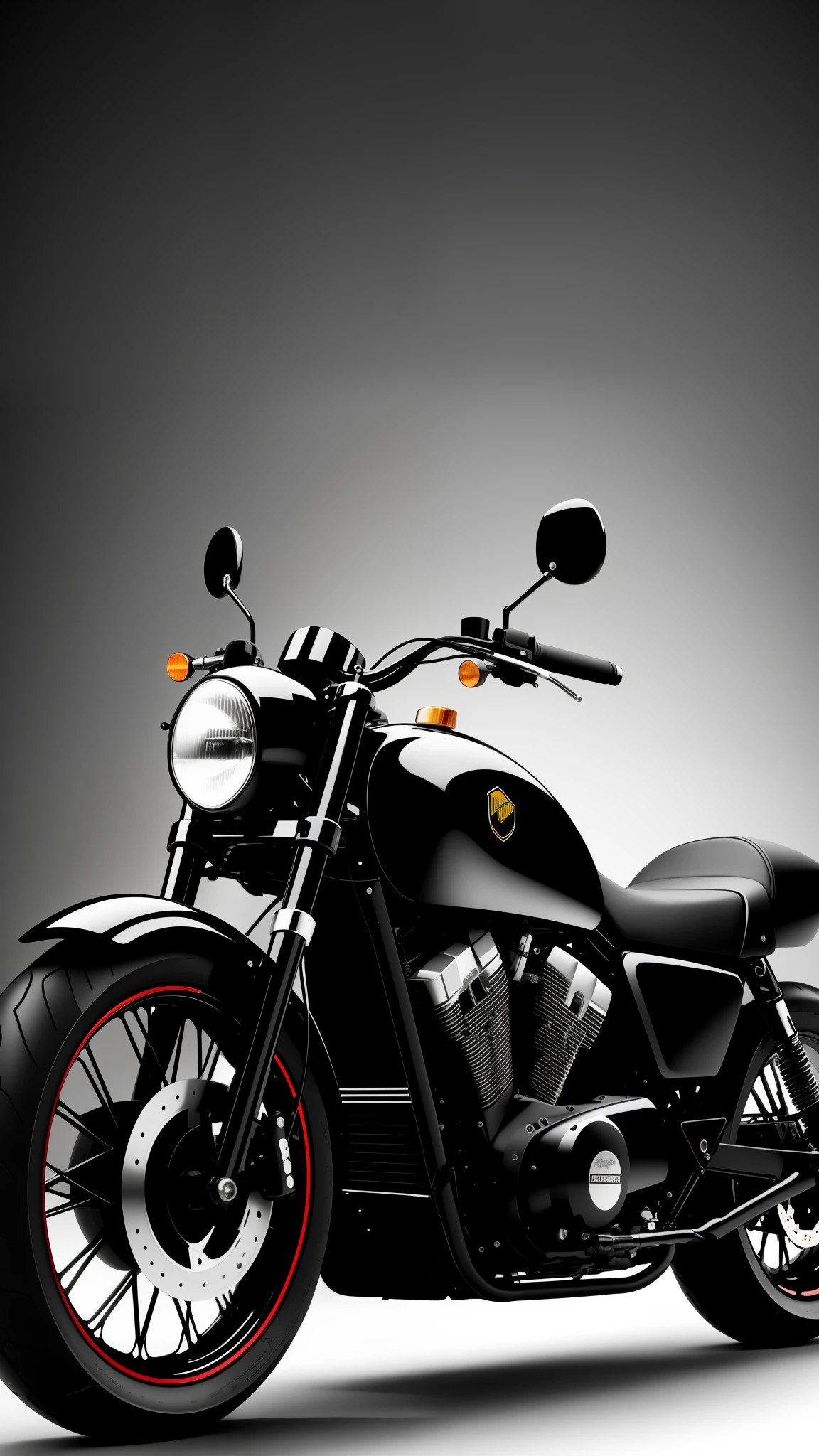 motorcycle (Dark horse), Used for wallpaper, Ultra high quality, 8K, black background, beautiful