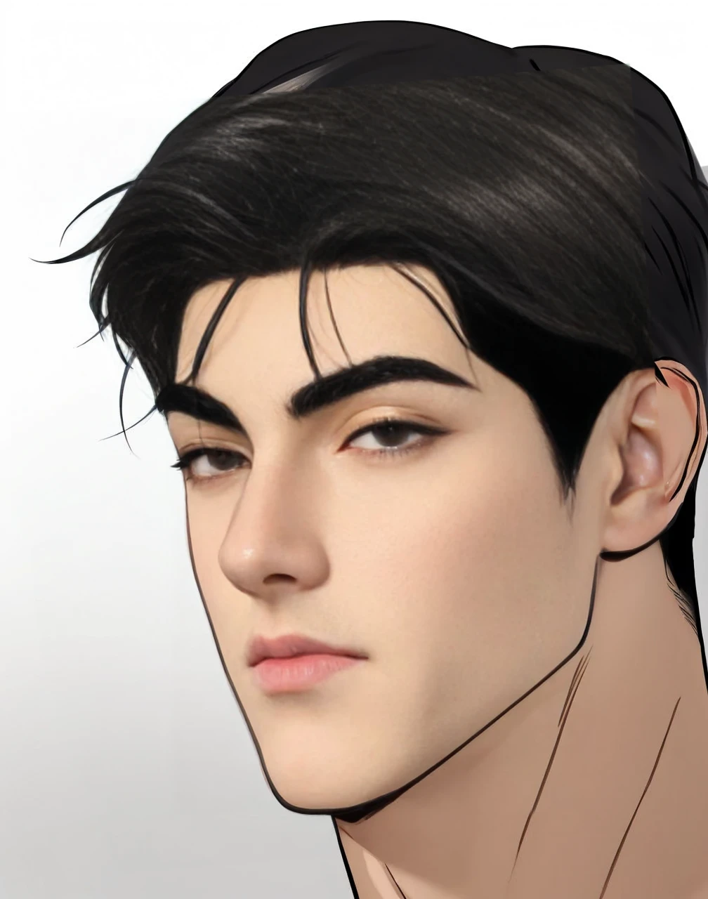 masterpiece, 1boy, young, handsome, black hair, undercut hair, perfect face, detailed eyes and face,black eyes, blazer, clean shaved, muscular, capturing a rural atmosphere, dynamic lighting, unreal engine 5