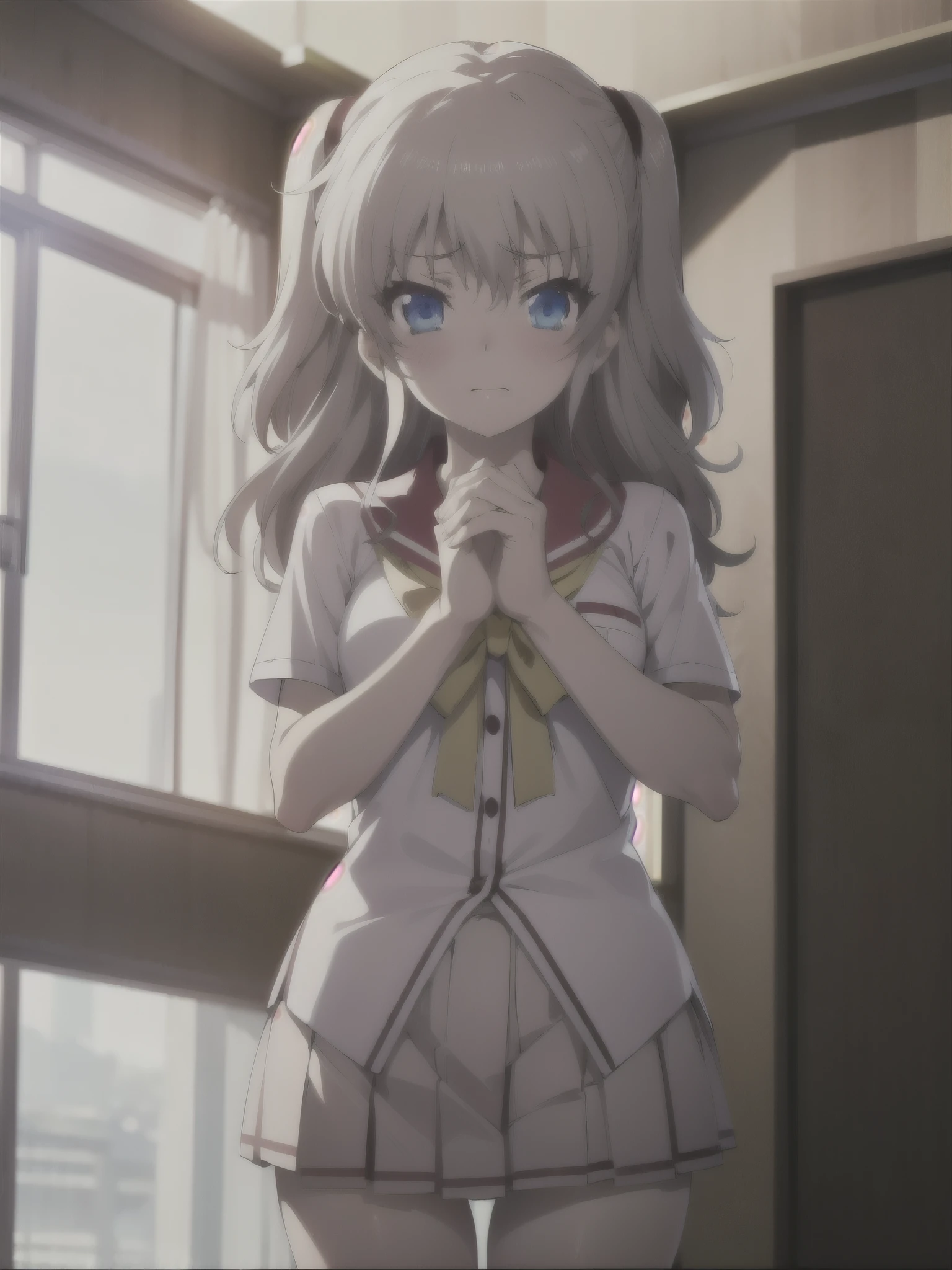 NSFW,nao tomori,(Perfect hands),(Perfect Anatomy),(masterpiece),(highest quality),Embarrassed,blush,classroom