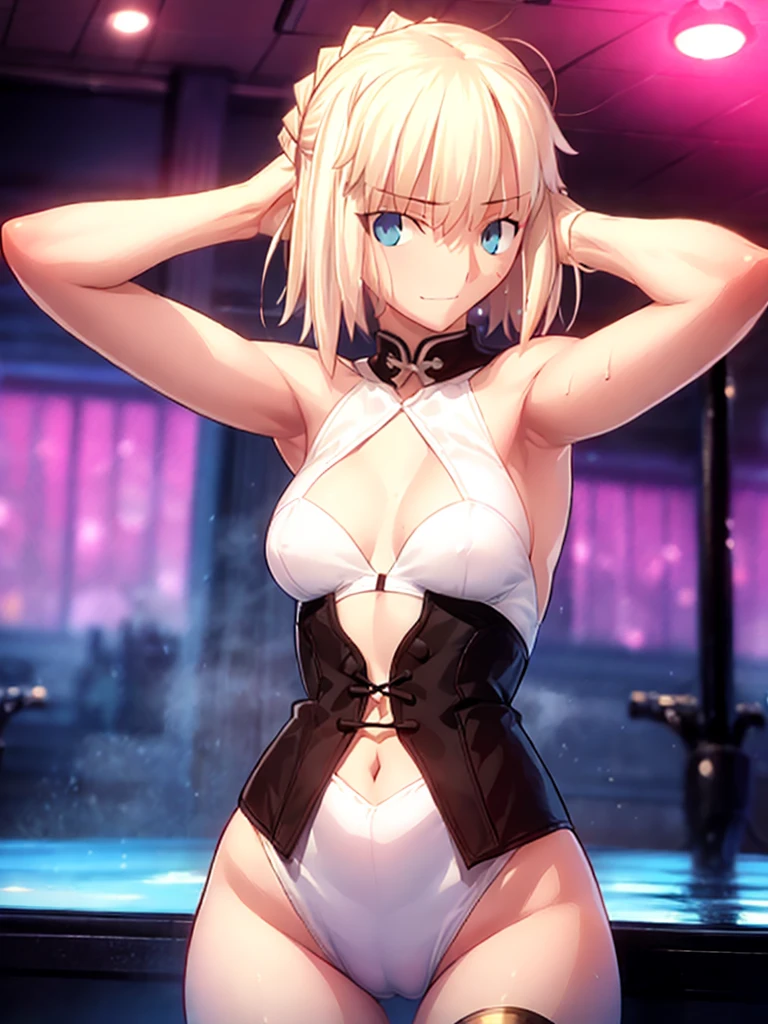 High resolution, high resolution,{Things to know_f de staynightufotable:1.15}, Rubio_ Best Quality, masterpiece, フルnude,Sweatだく,Blushing,smile,Armpitアップ,Sweat,Armpitを広げて見せている,bed,Moist,Blonde,whole body,pubic hairあり,Love juice,Armpit,side,sideの下,Armpitの下,sideアップ,Sweatをかいている,sideSweat,Upper Body, 1 person,sideズーム,Armpitズーム,Armpitを見せつける,sideを見せつける,両Arms behind head,nude,Raise your arms, Inner cavity reflection,whole body,Two arms,Alone,sexy,1 personだけ,Looking at me,膣からsemenが垂れている,front,pubic hair,Obscene lines,Ray tracing,Slender body,E Cup,Embarrassing,Armpit強調,side強調,ArmpitSweat,sideSweat,Wet Skin,Open your mouth,Noise Reduction,((Place your hands behind your head)),Emphasis on the crotch,Chest Enhancement,stage,Perfect lighting,体をfront,Look up,looking at the camera,真front,I don't want to go away.,体をfront,両Raise your arms,両Arms behind head,Embarrassing,Hands behind head,Hotel Rooms,bedの上,全naked,naked,膣からsemenが垂れている,bedに横たわる,,フルnude,オイルを塗ったテカテカのsideの下を見せる、オイルを塗った光沢のあるsideの下:1.30、Surreal、sideの下、オイルを塗った光沢のあるsideの下:1.30、光沢のあるsideの下、オイルを塗ったぬるぬのsideの下:1.30、ぬるぬるした光沢のあるsideの下:1.20、明るく詳細なsideの下、sideの下の細かいシワ:1.7、リアルなsideのシワ:1.7、sideの下を照らす光:1.4、side毛穴の細部まで), Armpit見せポーズ,side見せポーズ,Nipples,Nipplesが立っている,No clothes,素っnaked,Armpitアップ,sideアップ,NaughtyなArmpit,Naughtyなside,Sweat,Naughty,Arms behind head,Armpitを広げる,sideを広げる,Embarrassed look,Love juiceが垂れている,Naughtyな陰部,体をfrontへ,pubic hairが生えている,pubic hair,semen,semenまみれ,Naughtyな体,Naughtyな身体,Naughtyな陰部,Naughtyなgenital,genital,Naughtyなマンコ,Naughtyなnaked,Naughtyなnaked体,Naughtyな肉体,Naughtyなボディー,恥ずかしそうにArmpitを見せている,恥ずかしそうにsideを見せている