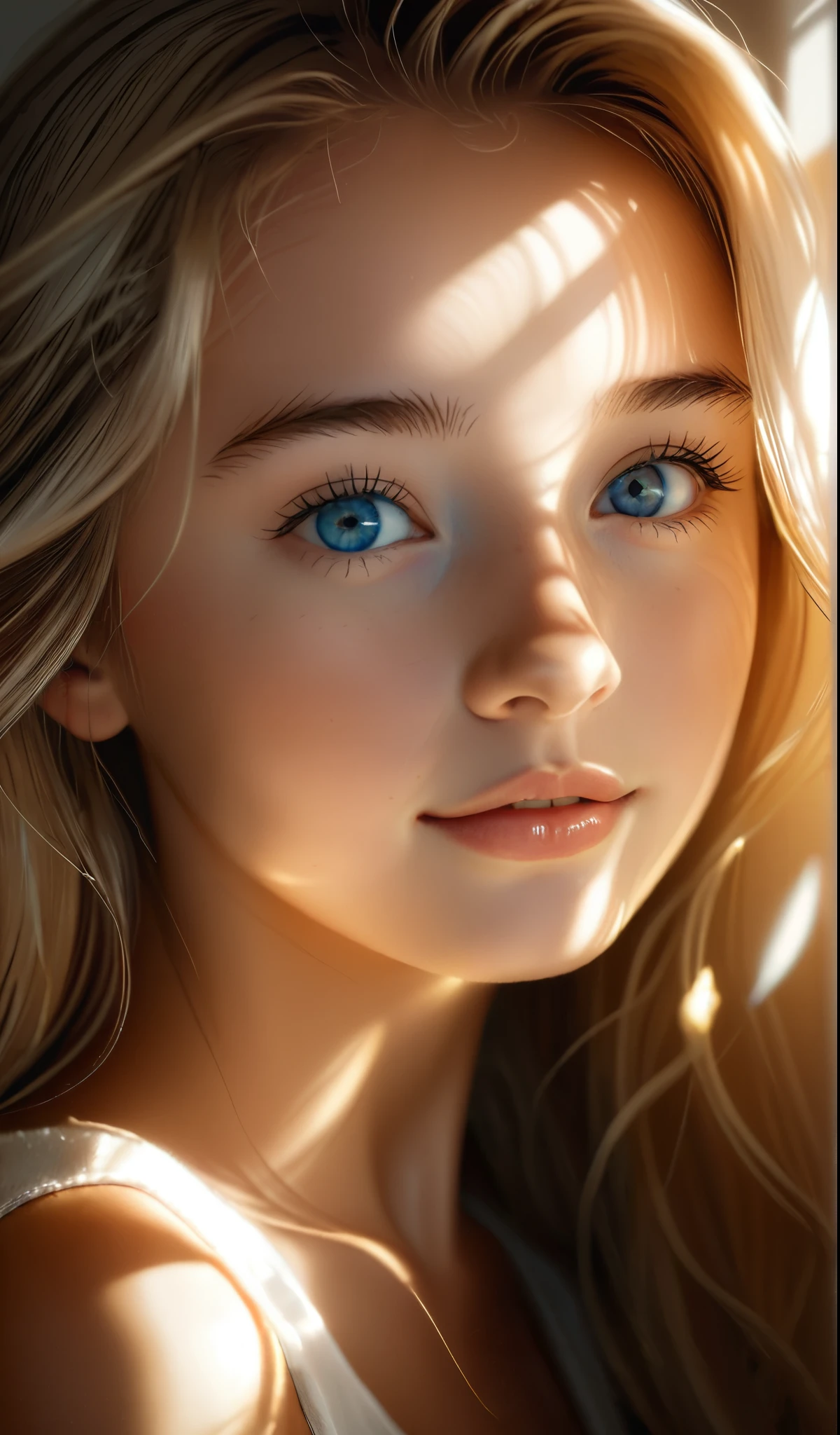 Beautiful girl in the light