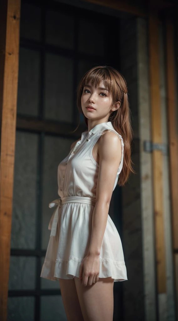 Kasumi, brown eyes, (best quality, ultra-detailed), (realistic:1.37), beautiful and detailed face, ultra-realistic texture, delicate face, delicate body, red lipstick, bright colors. High definition, 8K, well defined legs