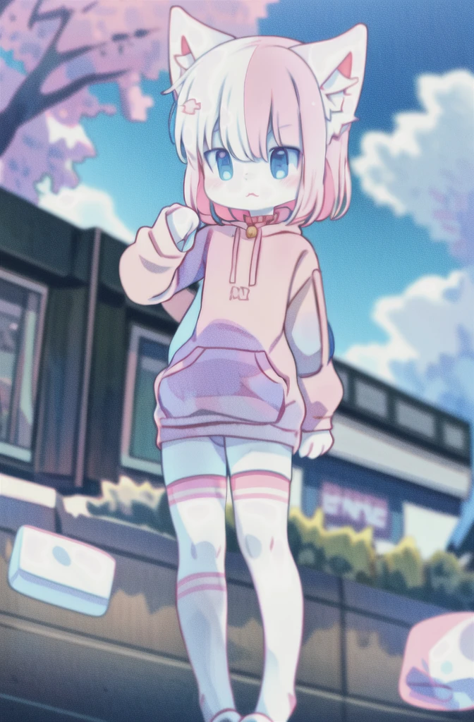 Anime boy with pink shirt and white crotch, und eine rosa Katze, fursona!!!!, female furry mini cute style, cute Anime-Catboy, pelzige Fursona, Pelzige Kunst!!!, Holo is a wolf girl, pelzige Furaffinität, fursona art, Nyaruko-san, weibliche Fursona, nekomimi, Anime-Catboy, Fursona-Auftrag, Allein, dick_Schenkel, Full body image, herausgezoomt, shy, solo, small