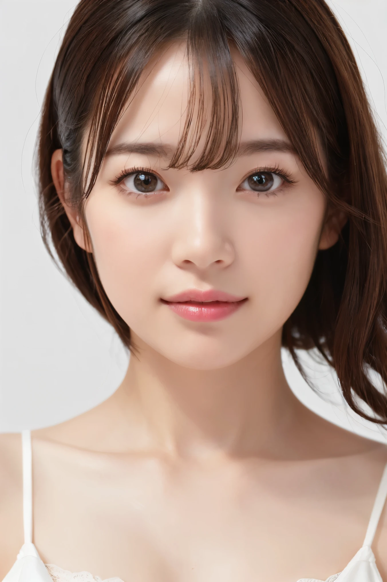 (Tabletop、highest quality、8k、Award-winning works、Ultra-high resolution)、One Woman、(Face close-up:1.1)、(Pure white background:1.1)、Perfect beautiful face