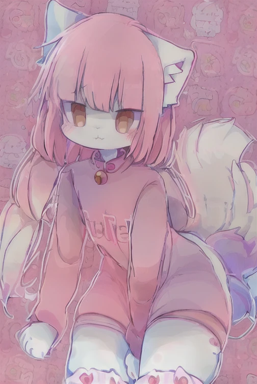 Anime boy with pink shirt and white crotch, und eine rosa Katze, fursona!!!!, female furry mini Niedlich style, Niedlich anime catboy, pelzige Fursona, Pelzige Kunst!!!, Holo is a wolf girl, pelzige Furaffinität, fursona art, Nyaruko-san, weibliche Fursona, nekomimi, Anime-Catboy, Fursona-Auftrag, Allein, dick_Schenkel, white outline, Niedlich, shy, Allein, freier bauch, freie Oberschenkel, round hips, pink fluffy stockings