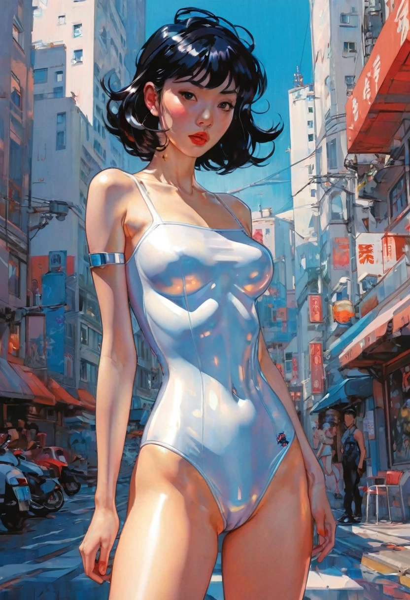 90s Cartoon art style, by ilya kuvshinov and james jean and sorayama and ikeuchi and hiroya oku and gilleard james, best quality, masterpiece, very aesthetic, perfect composition, intricate details, ultra-detailed