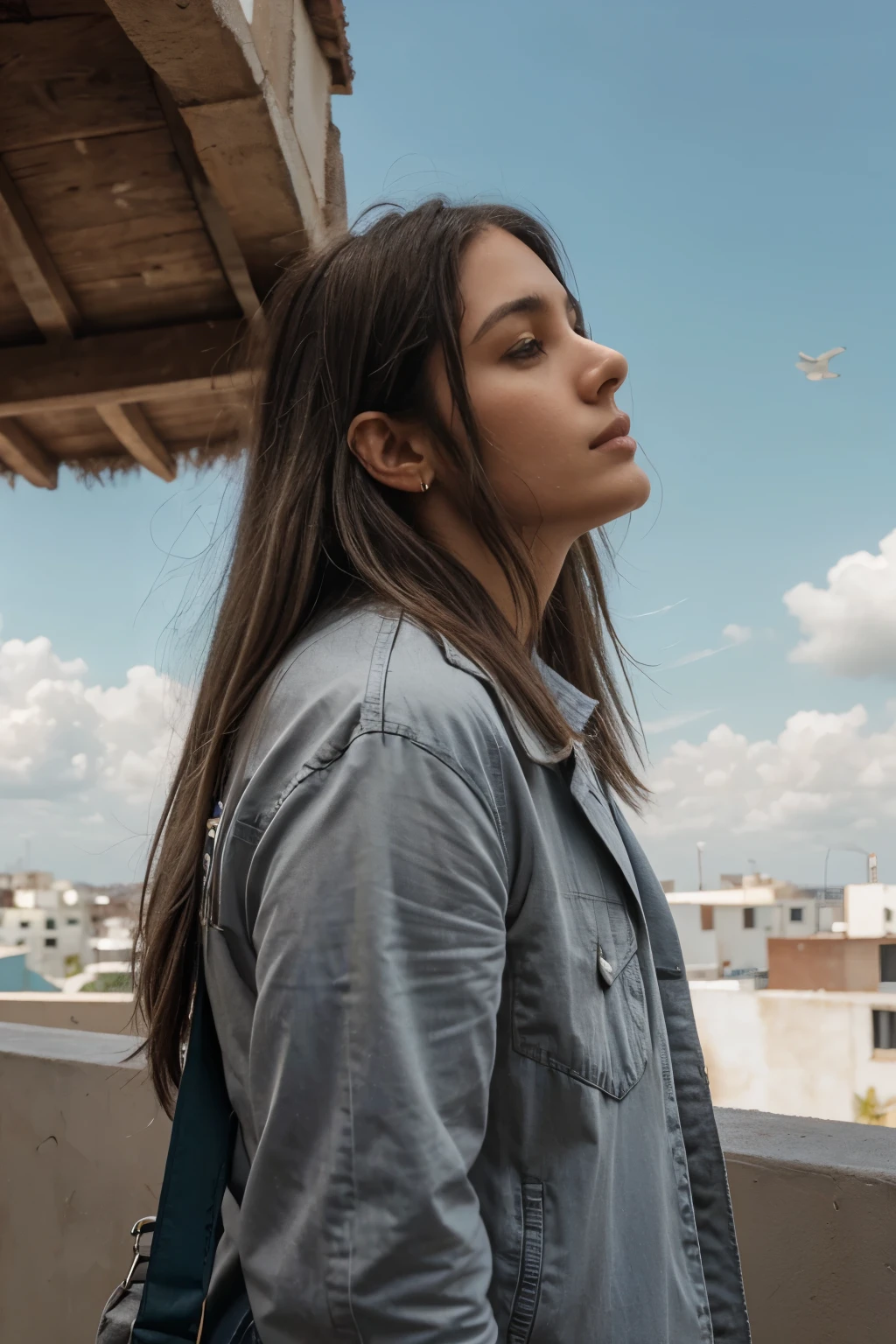 Hombre cabello gris, 37 years , mirando ao cielo