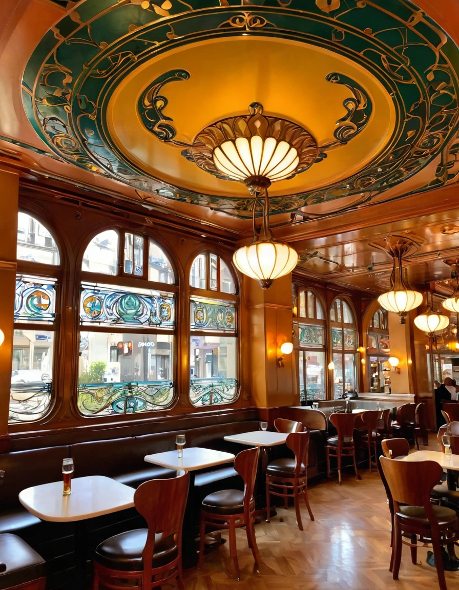 the stunning art nouveau Caf é American.