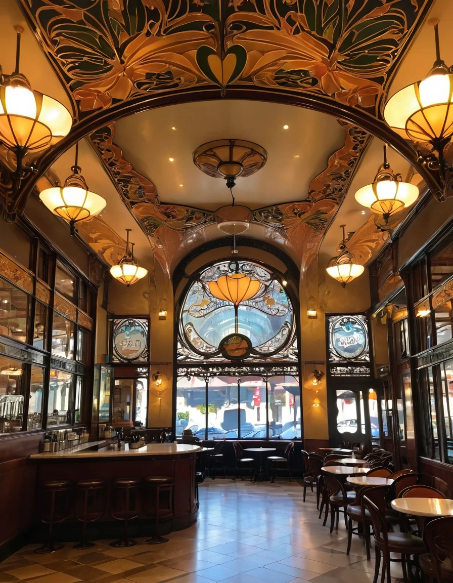 the stunning art nouveau Caf é American.