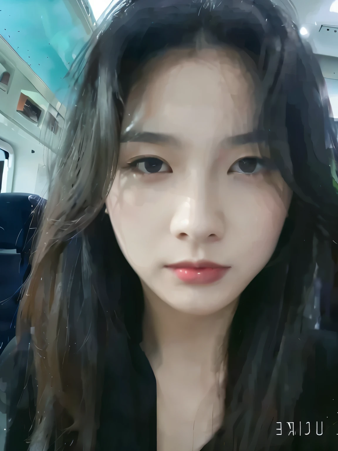 midsection short,, innocent mood, , Instagram model, black hair, beautiful, chic, masterpiece, Korean girl, 1 beautiful girl in the cafe, body facing foward, (A hyper-realistic), (high resolution), (8k), (highly detailed)
