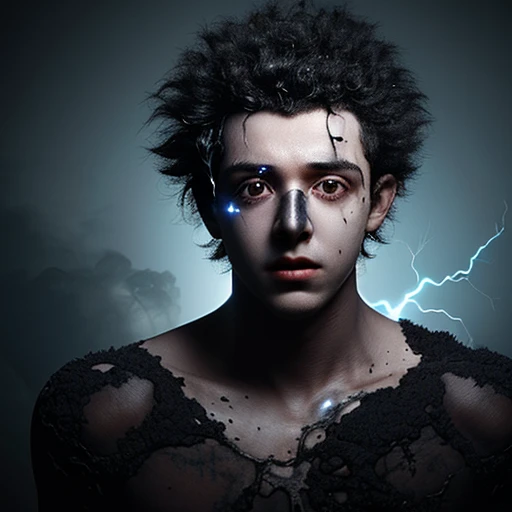 A boy who was electrocuted and covered in soot