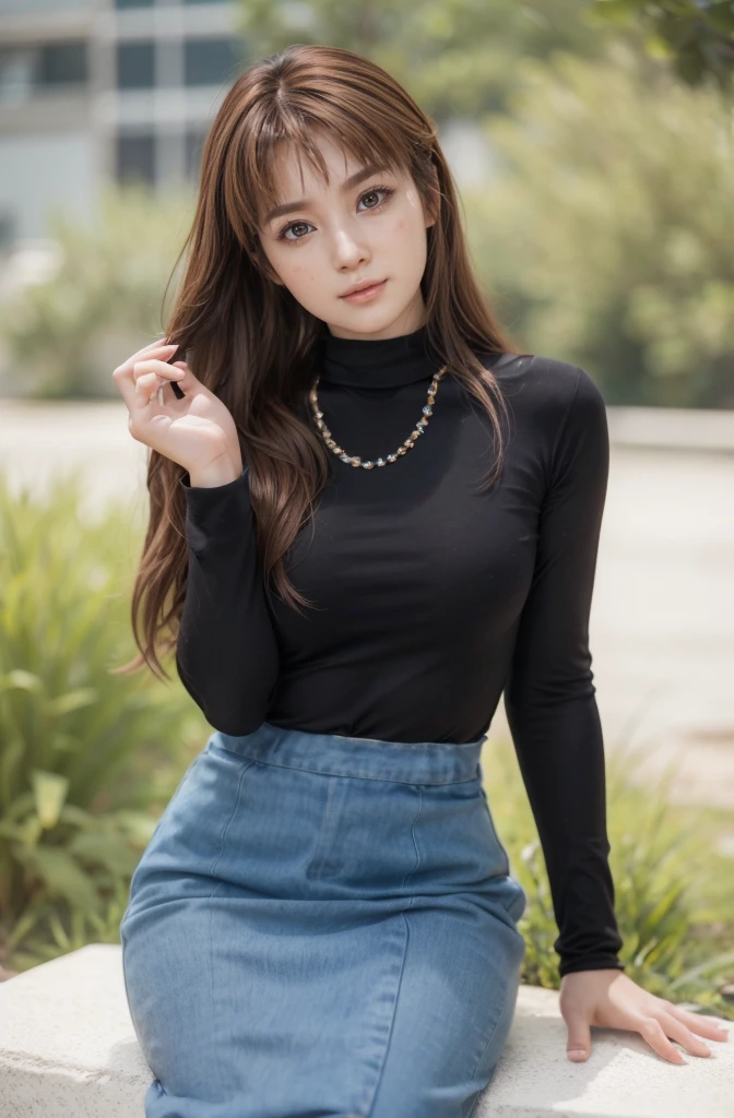 (top-quality、8K、​masterpiece:1.3)、Beautiful Women in Perfect Figure:1.4、dark brown  hair、Medium Hair、Wavy Hair、shortpants、stretch、in a garden、extremely detailed face and skin、A detailed eye、二重まぶた、NSFW、Toned body、A smile