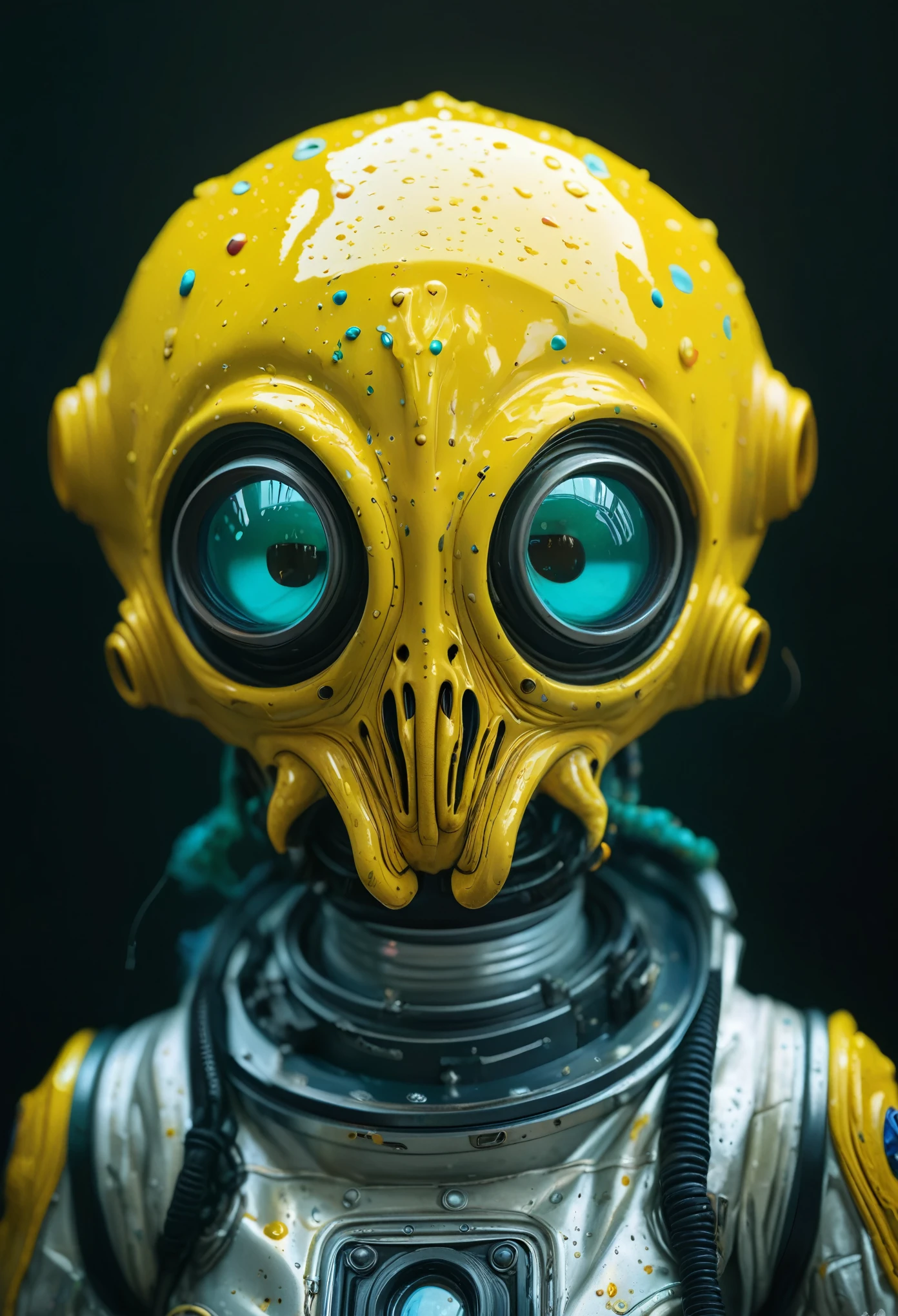 8K, ARTISTIC photogrAphy, best quAlity, mAsterpiece: 1.2), A (potrAit:1.2) Don Bluth Style  ASTRONAUT Cthulhu yellow Toon Doll, full body RAW candid cinema, cyan hair, 16mm, color graded portra 400 film, remarkable color, ultra realistic, sad admosphere, dark lighting, oppressive atmosphere, depressive colors, kodak portra 400, photograph,r, Natural Light,  Pinhead lighgts, blur reflection, Brush Strokes, Smooth, abstract, Splatter, Oil On Canvas, rainbow colors, fractal isometrics details bioluminescens : a stunning realistic photograph of wet bone structure, 3d render, octane render, intricately detailed, titanium decorative headdress, cinematic, trending on artstation | Isometric | Centered