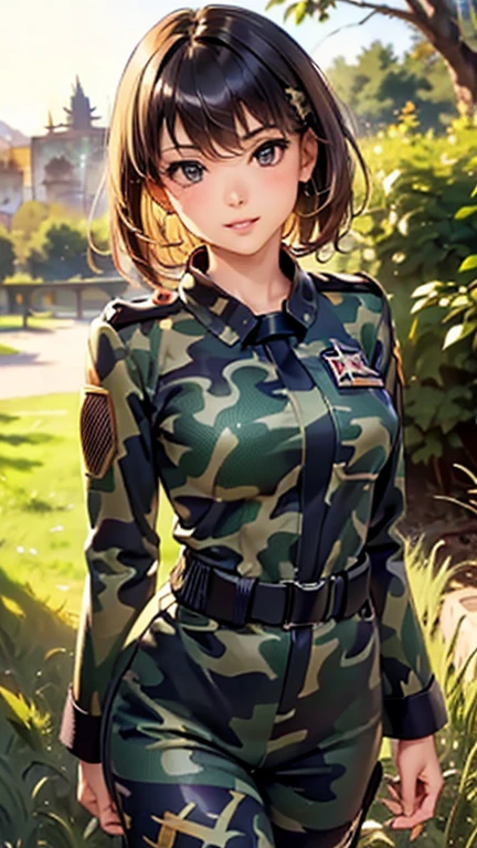 A girl is posing for a photo, cute***, Enchanting girl, Anime Girls, 
(((One Girl, Baby Face, cute, ************))), 

(smile), 
(noon、(A garrison in the sunlight、grass)), ((Walking、From before、Cowboy Shot))
BREAK 

(Blonde、Very short hair,Pixie Cut), (black eye, Slanted Eyes), BREAK 

(((CzechMlok,uniform:1.4)))、Earrings、
BREAK 

(Symmetrical facial features, Perfect Face), (Beautiful breasts, (Ｃcup)), 
Beautiful body, Beautiful clavicle, Beautiful thighs, Beautiful feet, Perfect round butt, (Beautiful fingers), (((Detailed skin, Oily skin, Textured skin, Beautiful Skin))), 

Double eyelids, Long eyelashes, 
(Expression of fine eyes, Beautiful and delicate eyes, Sparkling eyes, Eye Reflexes), 
(Beautiful Nose,Thin Nose), 
(Glossy Lips, Beautiful Lips, thick lips), 
(Beautiful Hair, Shiny Hair, Shiny Hair)), 
BREAK 

(((highest quality)), ((masterpiece)), (Very detailed), (High resolution), (Beautiful detailed sparkle), (High detail), (Anatomically correct)), ((Realistic)), 
(The best CG), Ultra-detailed art, CG illustration, (16k, 1080P), Oil paints, 
