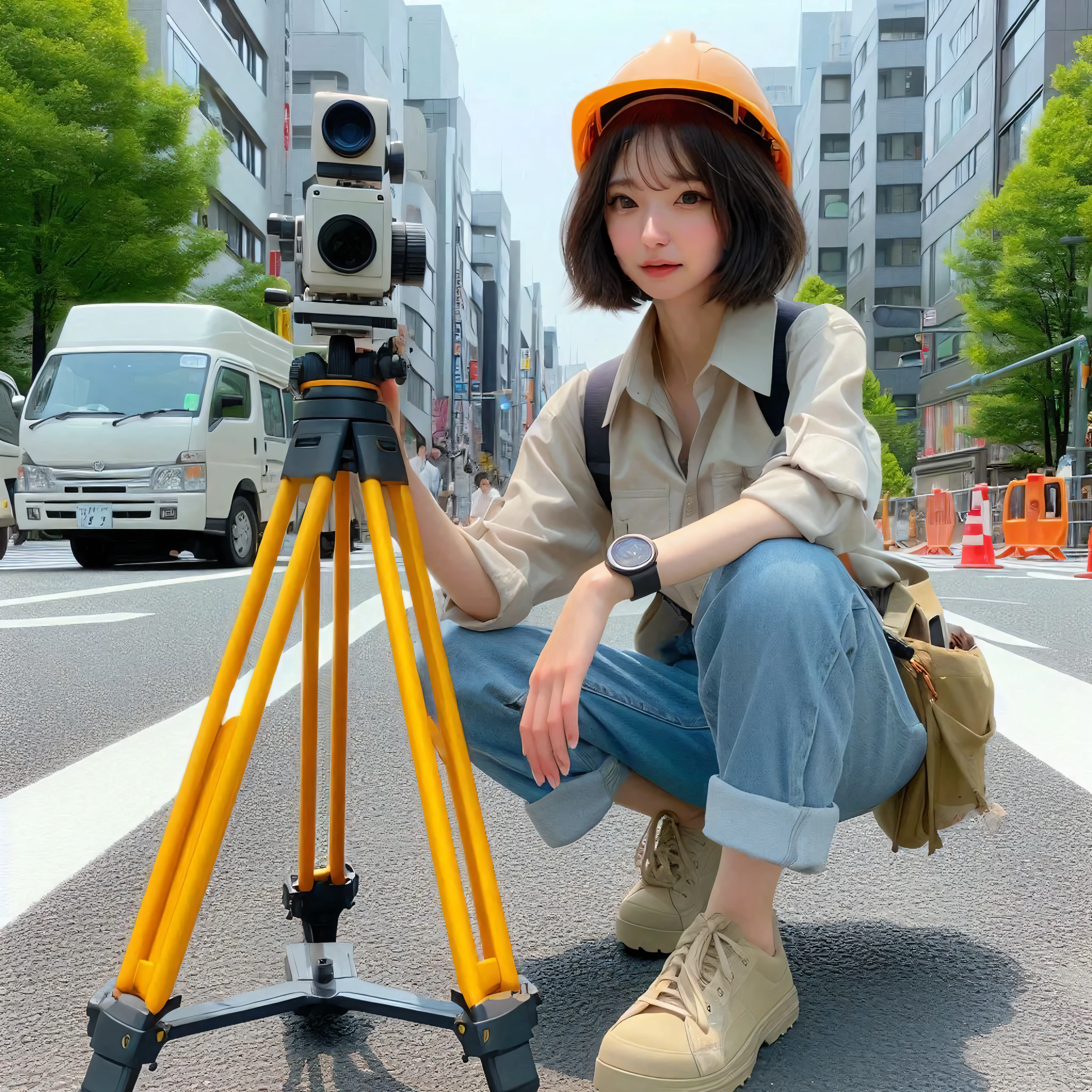 (Best Quality:1.2), (beautiful details:1.2), (bare face:1.4), (looking at viewer:1.4), ((black eyes:1.4)), (smile:0.4), (full body:1.4)
