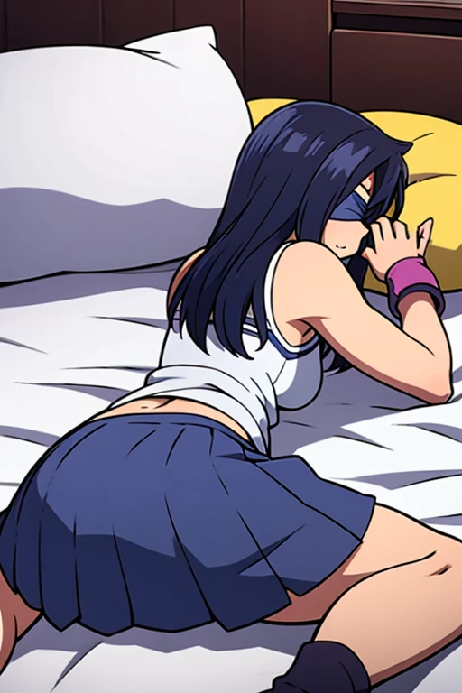 Anime boy Sasuke  showing his huge fat firm butt naked on his bed sticking a penis in his butt hole  (Full image of Sasuke with his ass)