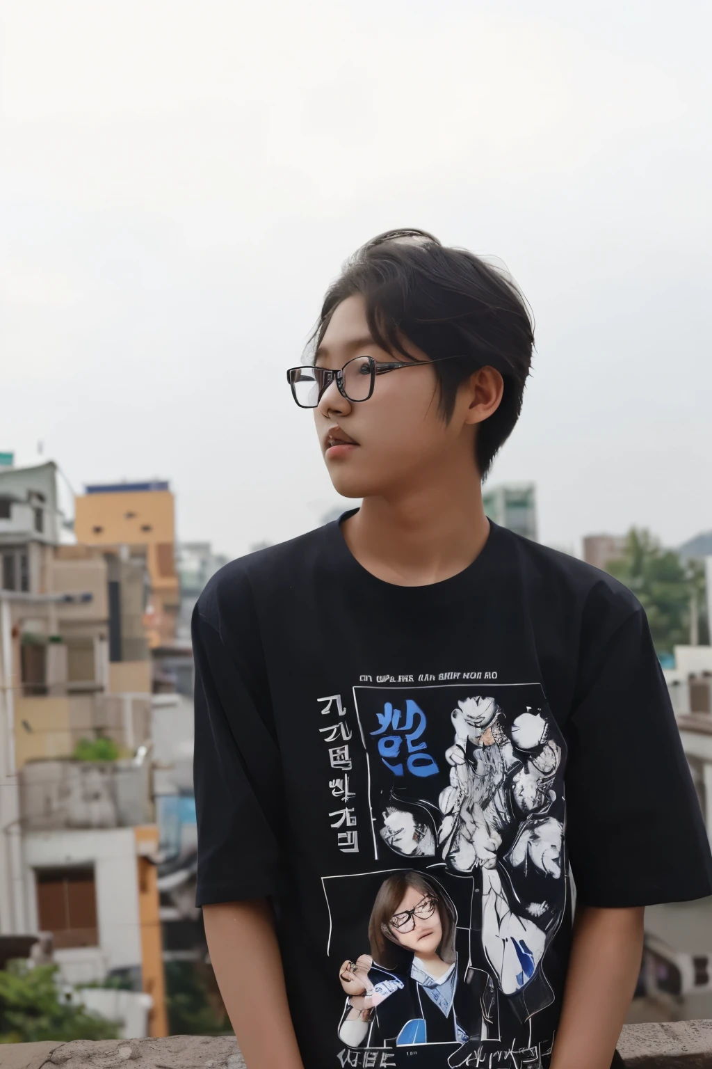 A cute south Korean boy with glasses beautiful middle part hair , extreme cute and hot