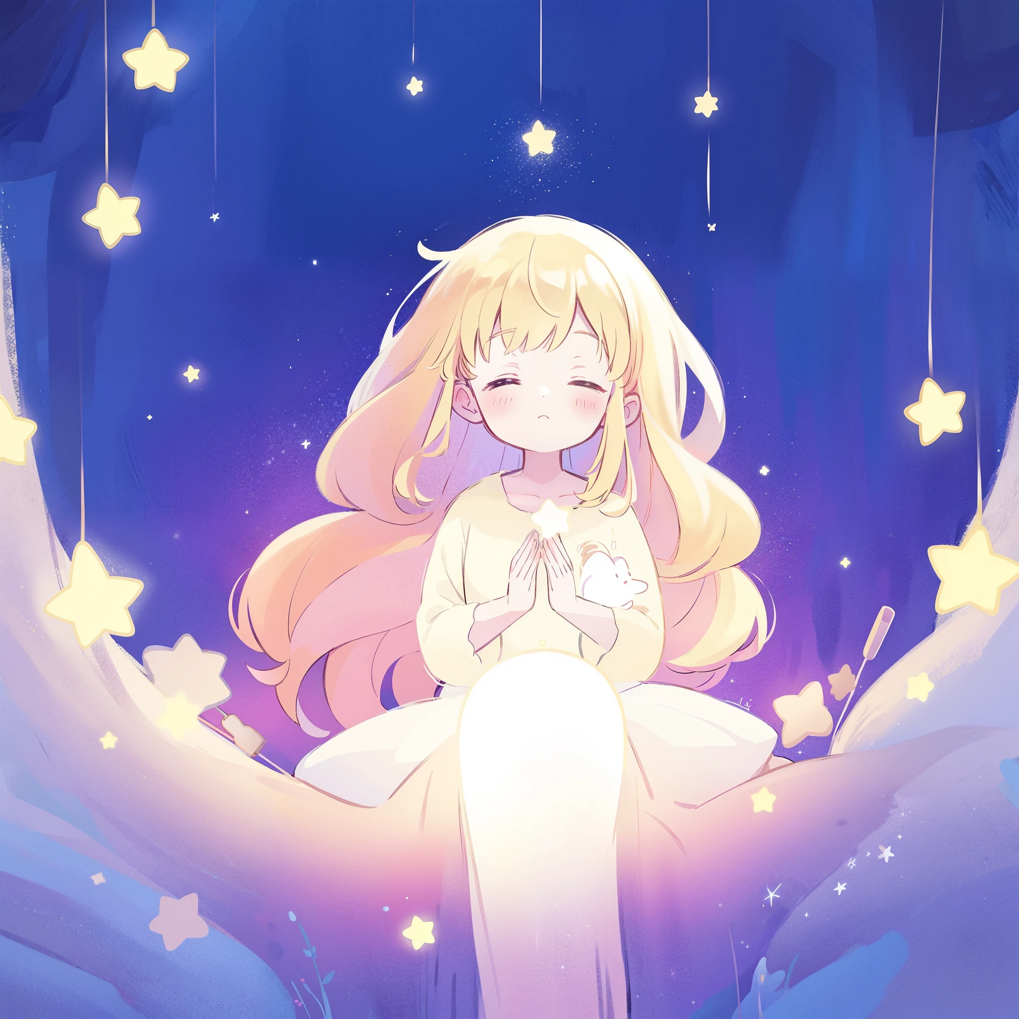 complex background, wishing star background, a woman wearing an ethereal mystical pink translucent dress that reflects the stars, dreamy, peaceful, serene composition, glowing stars, glowing, perfume promo art, mystic, complex drawing, highly detailed, Covergirl brand, promo art, artistic rendition, ethereal, starry night, midjourney style
