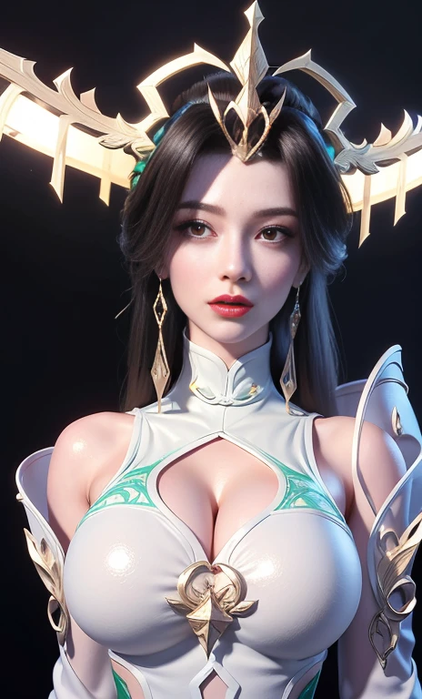 1 The very beautiful Queen Medusa in Hanfu, Thin silk shirt with many yellow patterns, Black lace top, Long hair dyed black, beautiful hair jewelry, Pretty face pretty and cute, Perfect face, Earrings Jewelry, Head and Hair Jewelry, Antique Jewelry, large red eyes, Sharp eye makeup, Delicate eyelash makeup, Thin eyebrows, High nose, Beautiful red lips, No smile, Pursed lips, Red face, Breast Augmentation, Broad chest, ( (((Large Breasts、Breast sagging、Low-cut,Cleavage ,Wide hips,)))((Long legs)),Hourglass figure))), Well-proportioned breasts, Slim waist, Black lace mesh stockings, Chinese Hanfu style, Fictional Art Patterns, The colors are vivid and true to life, RAW photos, Realistic photos, Ultra high quality 8k hyper-realistic photos, Cool photos, (Virtual lighting effects: 1.8), 10x pixel, Magic Effects (background): 1.8), super detailed eyes, Beautiful girl body portrait, (whole body:1.3), (permanent:1.2), girl alone, ancient hanfu background, Look directly at the audience, Wide original photo, 8K picture quality, Super sharp, Detailed and clear pictures are best, detailed light background,