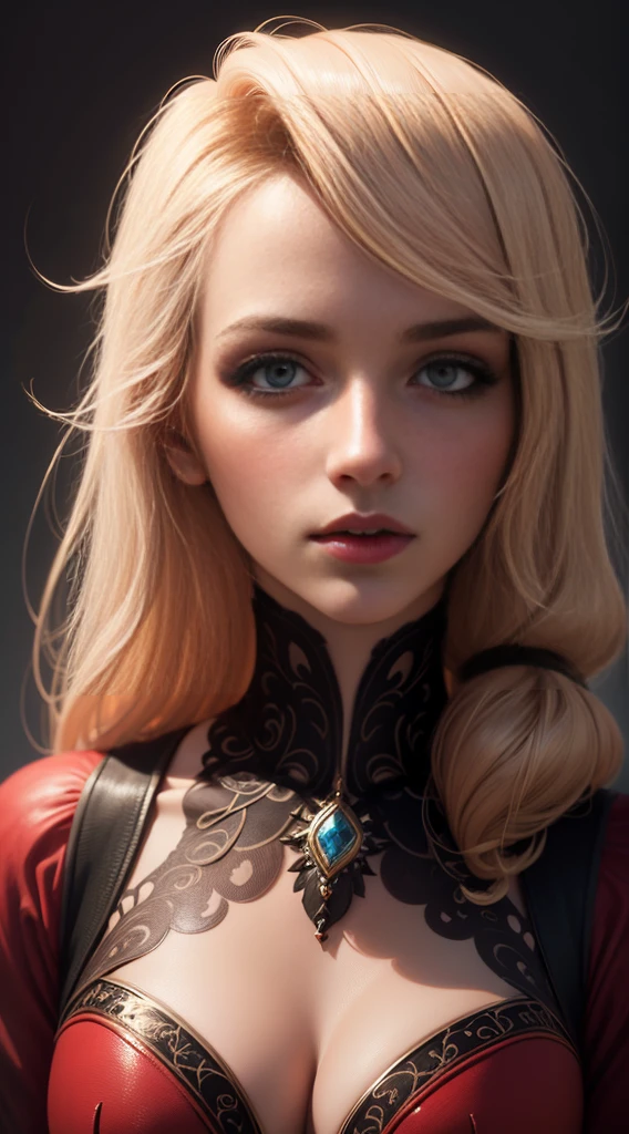 1girl,25 years old,charlie morningstar,extremely detailed face and eyes,beautiful detailed lips,long eyelashes,elegant dress,dramatic lighting,cinematic composition,vibrant colors,intricate background,photorealistic,digital painting,fantasy art