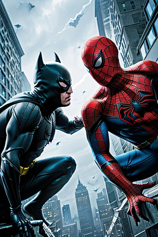 fight between spider man and batman.