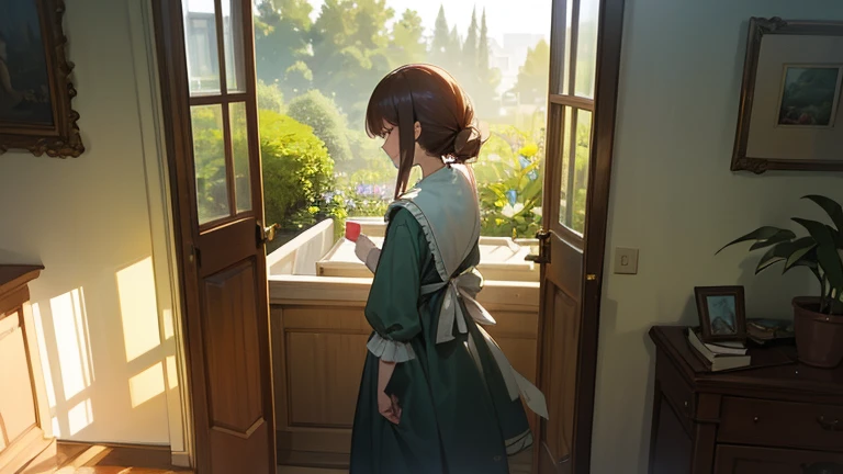 One day, while looking out the window of her house, Clara saw a lush garden bathed in sunlight. Feeling an inexplicable attraction, she decided to explore this garden before her journey came to an end.