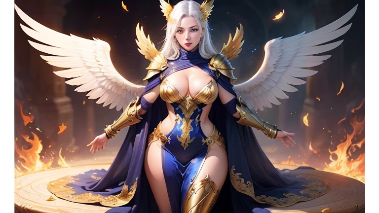 ((best quality)), ((masterpiece)), (detailed), Perfect body,Close-up of a woman wearing a golden costume with wings, Angel golden armor, The majestic angel, angel knight girl, Final Fantasy Tactics Characters, Mysterious Atlantean Valkyrie, as a Mysterious Valkyrie, Seraph, Maple Leaf Story Character Art, With fiery golden wings, Golden Wings, April Rendering, Mysterious Valkyrie, Close-up of a woman wearing a golden costume with wings, Concept art inspired by PwC, pixiv, Baroque, Angel golden armor, The majestic angel, angel knight girl, Final Fantasy Tactics Characters, Mysterious Atlantean Valkyrie, as a Mysterious Valkyrie, Seraph, Maple Leaf Story Character Art, With fiery golden wings, Golden Wings, Battle with the orcs
((Full body image))((masterpiece:1.5、8K、image、Realistic and detailed CG、Very detailed、Particle Effects、dynamic effect、Written border depth、light、lens flare、Ray tracing、On the table、Practical:1.4、Ultra-high resolution:1.2、Practical、Practical))((Solitary、,Woman in turtleneck dress:1.4、Model-like pose:、Side chest circumference、plump breasts、Delicate face、brightexpression、young, bright, Whiter skin、best look、Extreme beauty、White hair shines:1.8、bright and shiny hair,、Extra long, silky straight hair、hair swaying in the wind))(Amazing transparent flowers々quilt...enclose、White background、Great background、Thin petals falling)