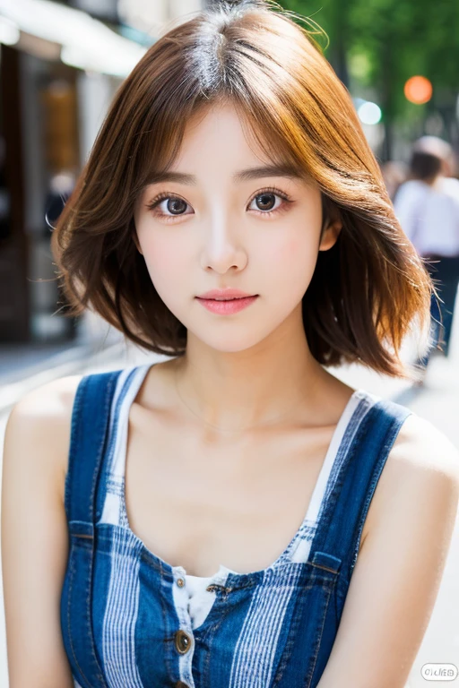 Korean cute girl with big eyes and slim body in Paris