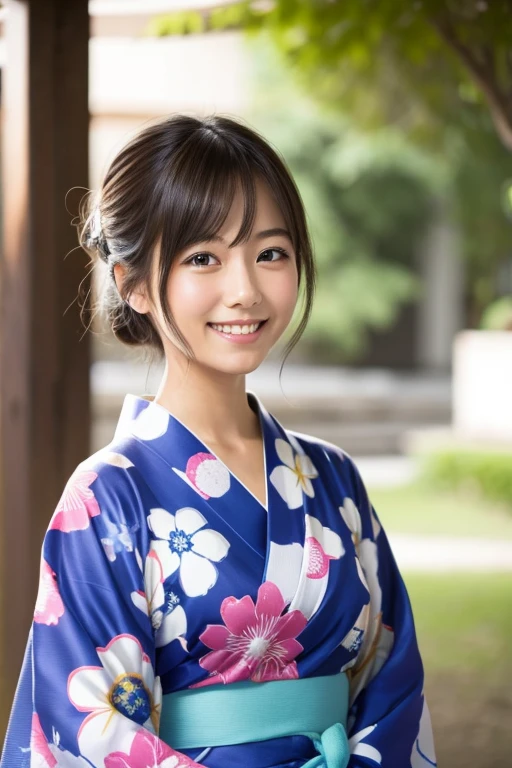 Beautiful Japanese Girl　Thin yukata　smile　