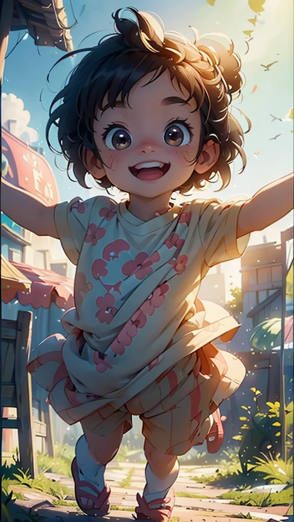 (Top quality, masterpiece, Adorable baby girl Wearing , Hands up in the air, Mouth closed in a sweet smile, Cute baby, Pixar-inspired animation, White pristine rainy background, Sunlit environment with no shadows cast, One full-body figure centered)
This top-quality masterpiece showcases an adorable baby girl wearing a cozy . Her little hands are raised up high in the air with her mouth closed, forming a playful and endearing smile. The soft lighting of the sunlitght back cloud background adds to the pure and innocent atmosphere, creating no shadows at all. With one full