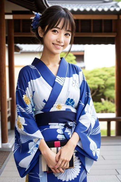 Beautiful Japanese Girl　Thin yukata　smile　