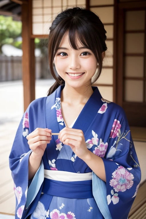 Beautiful Japanese Girl Thin yukata smile