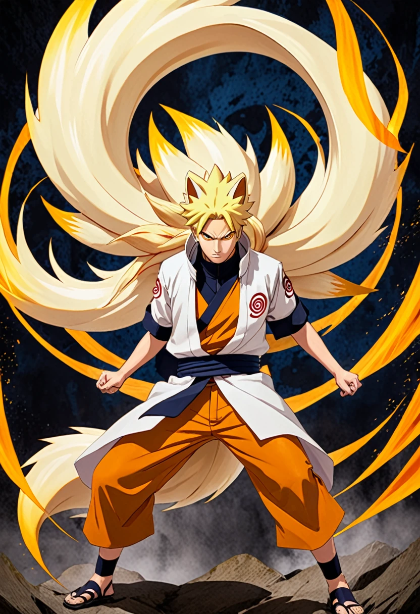 Naruto badass look ninetails chakra mode