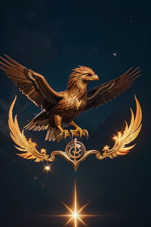 estamos no caminho, I want a realistic phoenix to put in my art group called Flight and I need it to have the following symbol in the name 🎭