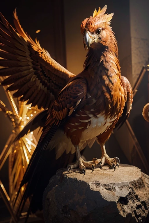 I want a realistic phoenix bird, abaixo dela quero um nome chamado: O VOO 🎭