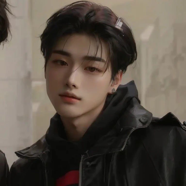 there are two young people standing next to each other, cai xukun, Jung Jaehyun, jinyoung shin, delicate androgynous prince, beautiful androgynous prince, con el mismo peinado, pale korean adorable face, young pale angel, hyung tae, aesthetic jinyoung pimple, tiene una forma de cabeza alargada, con su largo cabello negro, un hombre guapo,pelo corto negro