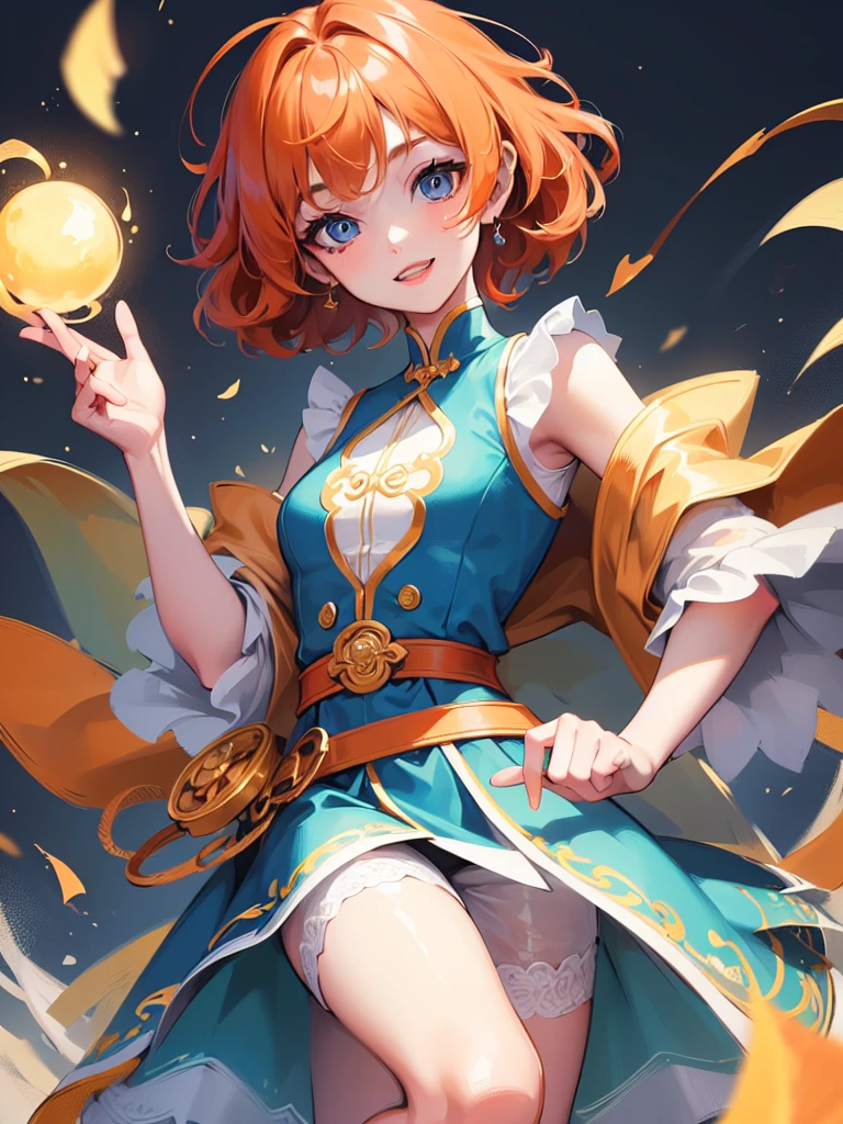high quality, detailed,
Boy , 4K UHD, super detail, best quality, detailed eyes, masterpiece, young ,9years old ,orange curly short hair ,blue beautiful eyes ,sweet smile ,beautiful smile,cute outfit