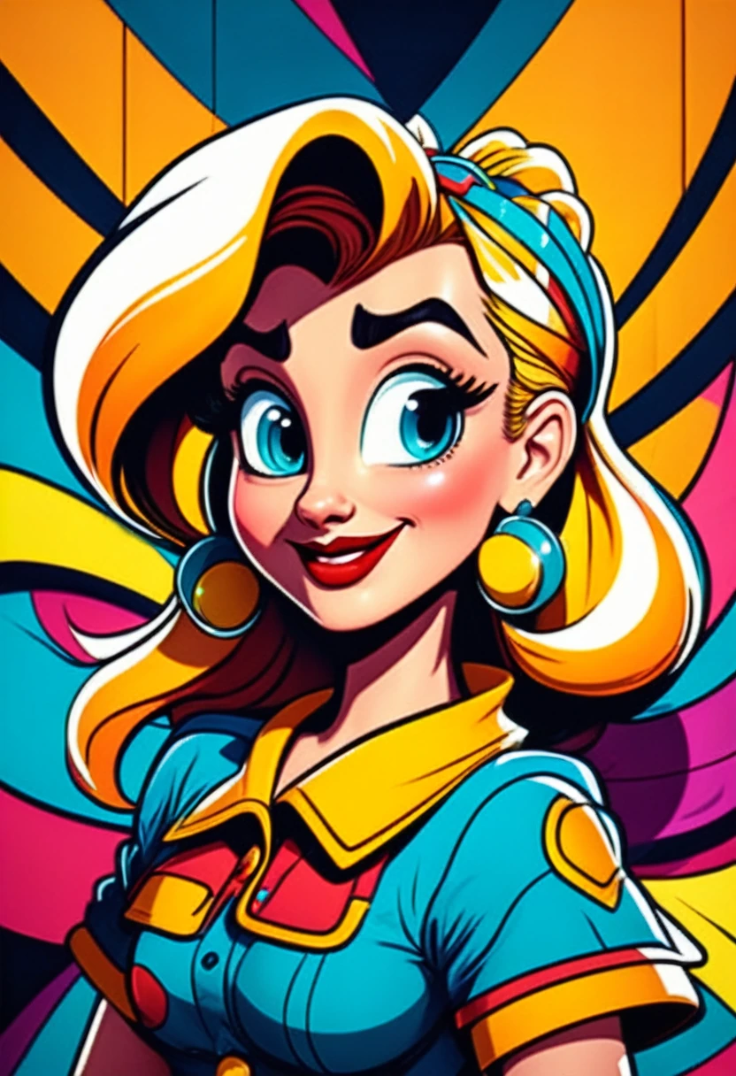 90s Cartoons, a cartoon character from the 90s, cartoon style, vibrant colors, 1990s, 90s nostalgia, detailed facial features, bright and dynamic, dynamic pose, well-defined shapes, whimsical, playful expression, bold outlines, high contrast, exaggerated features, dynamic background, retro aesthetic, 2d animation, hand-drawn, (best quality,4k,8k,highres,masterpiece:1.2),ultra-detailed