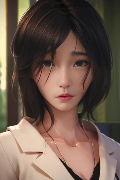 Female doctor, 45 years old、Beauty、Wearing a pure white lab coat、Married woman with a beautiful face、Matching gazes、Looking at the audienceいる、Elegant hairstyle、Brown medium hair、(Bust up shot:1.4)、(Realistic), (Hyperrealism), (photoRealistic), Depth of written boundary, Cowboy Shot, (Tight waist:0.7), Looking at the audience, Walking towards here、Realistic facial wrinkles、(Realistic), (Hyperrealism), (photoRealistic), Depth of written boundary, 